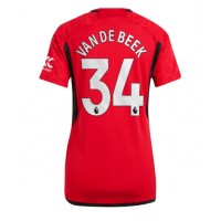 Camisa de time de futebol Manchester United Donny van de Beek #34 Replicas 1º Equipamento Feminina 2023-24 Manga Curta